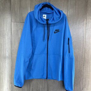 Nike Men's Tech Fleece Essential Full-Zip Hoodie Jacket Blue Medium DD5284 435